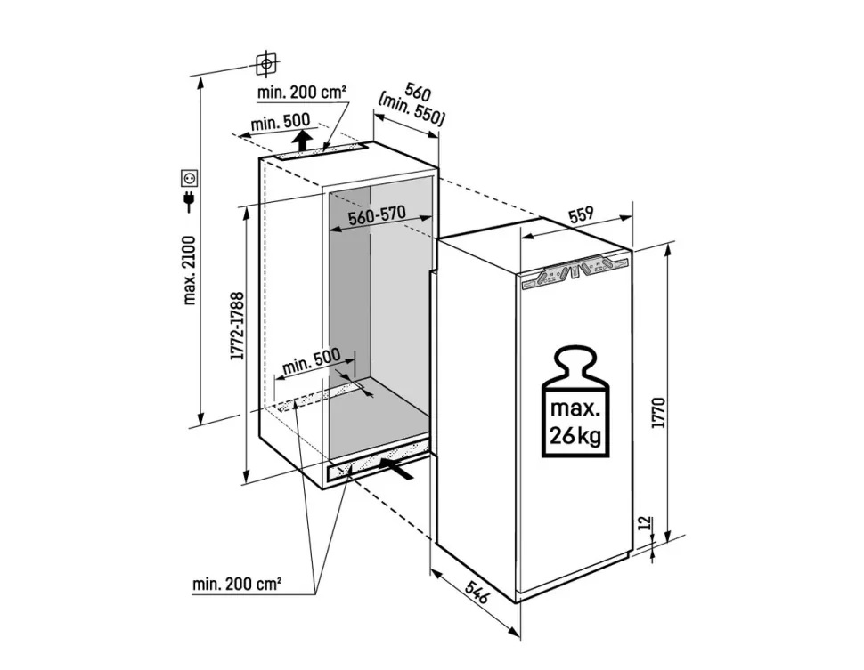 Встраиваемый однокамерный холодильник Liebherr IRBbsci 5170 Peak BioFresh(kitcheline)