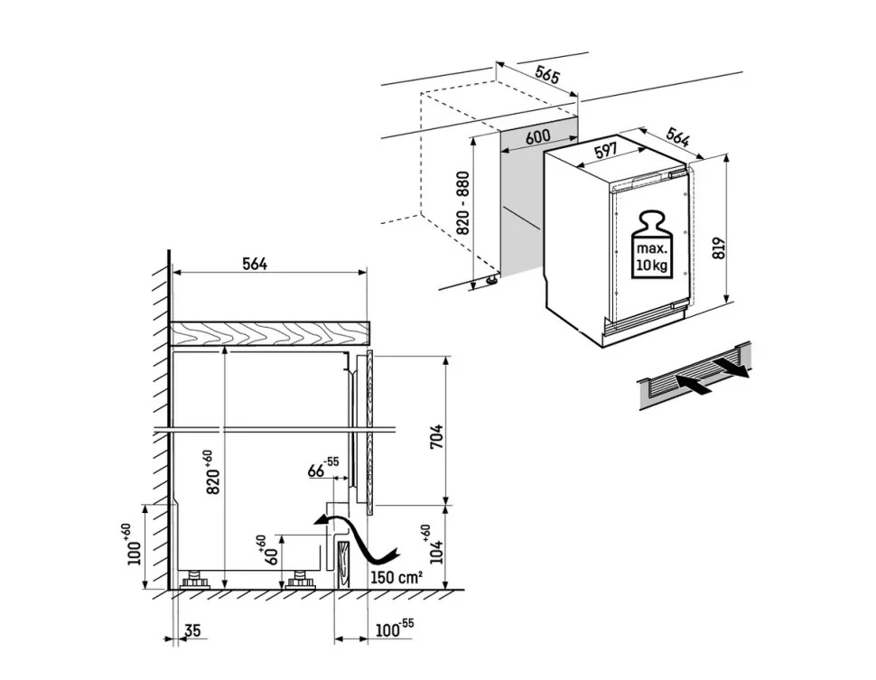 Встраиваемый под столешницу винный шкаф Liebherr UWpri 3672 Vinidor Selection