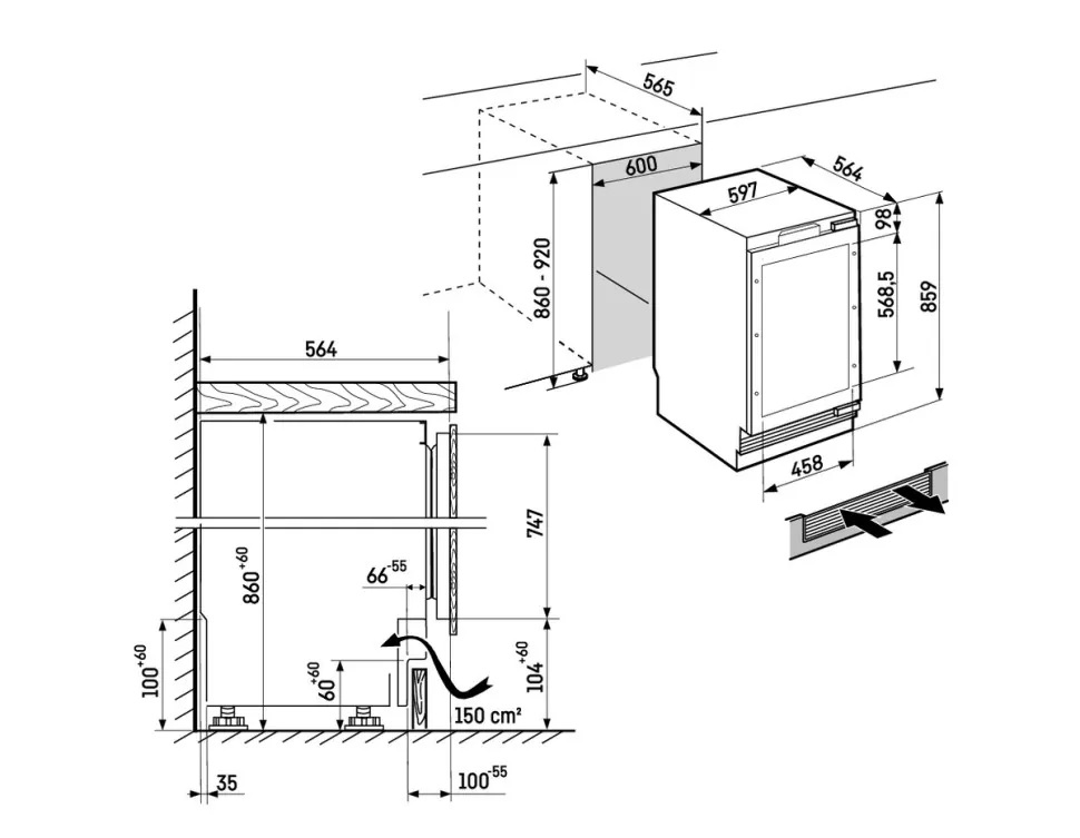 Встраиваемый малогабаритный холодильник для напитков Liebherr UBCpr 376i Prime(kitchenline)
