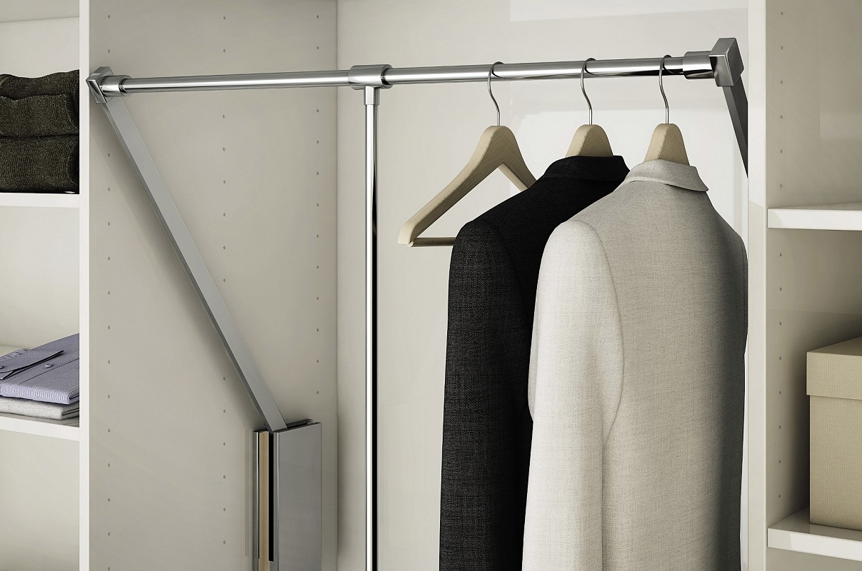 подъемная вешалка для одежды в шкаф
