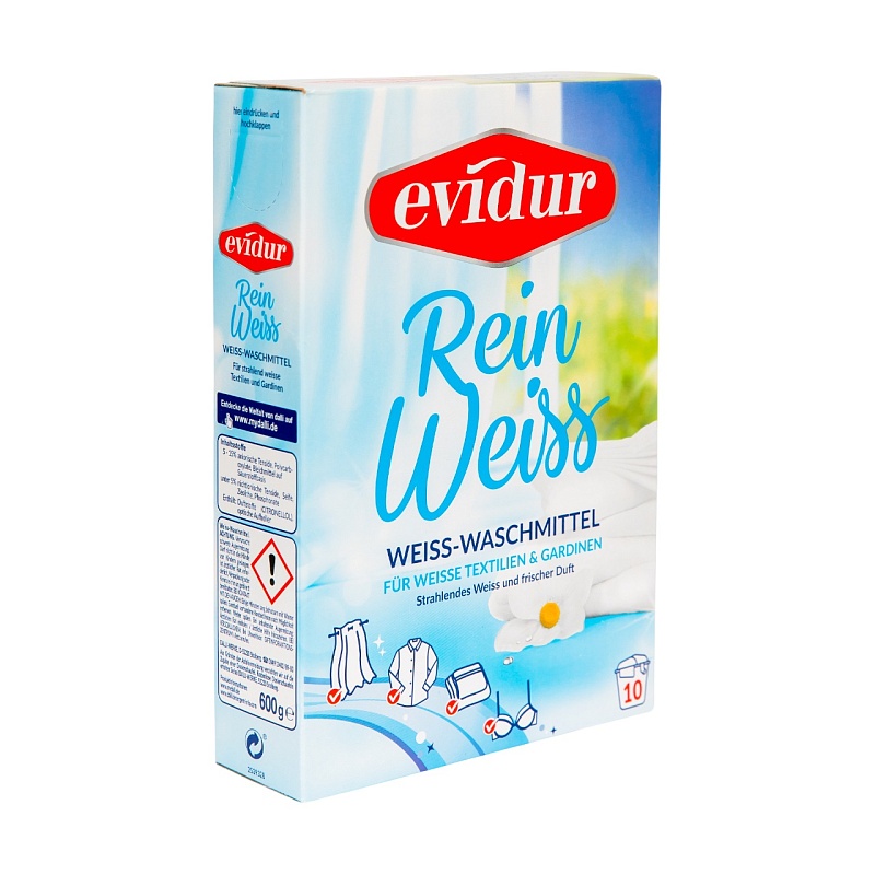Стиральный порошок с отбеливающим эффектом Evidur Gardinen Reinweiss, 0,6 кг